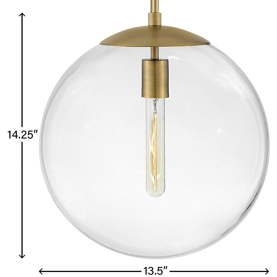 Warby 1 Light 13.5 inch Heritage Brass Indoor Chandelier Ceiling Light in Clear