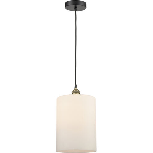 Cobbleskill 1 Light 9 inch Black Antique Brass Mini Pendant Ceiling Light in Matte White Glass
