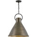 Winnie 1 Light 18 inch Dark Antique Brass with Distressed Black Indoor Pendant Ceiling Light