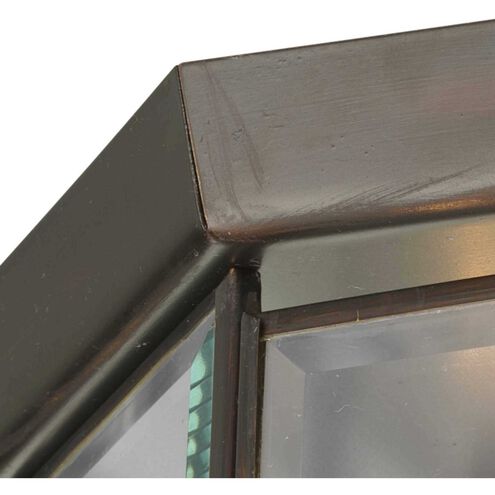 Beveled Glass 4 Light 11.13 inch Antique Bronze Flush Mount Ceiling Light