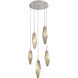 Rock Crystal LED 18.4 inch Beige Silver Chandelier Ceiling Light in 3000K LED, Metallic Beige Silver, Chilled Bronze, Round Multi-Port