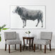 Rustic Cow White Wall Art