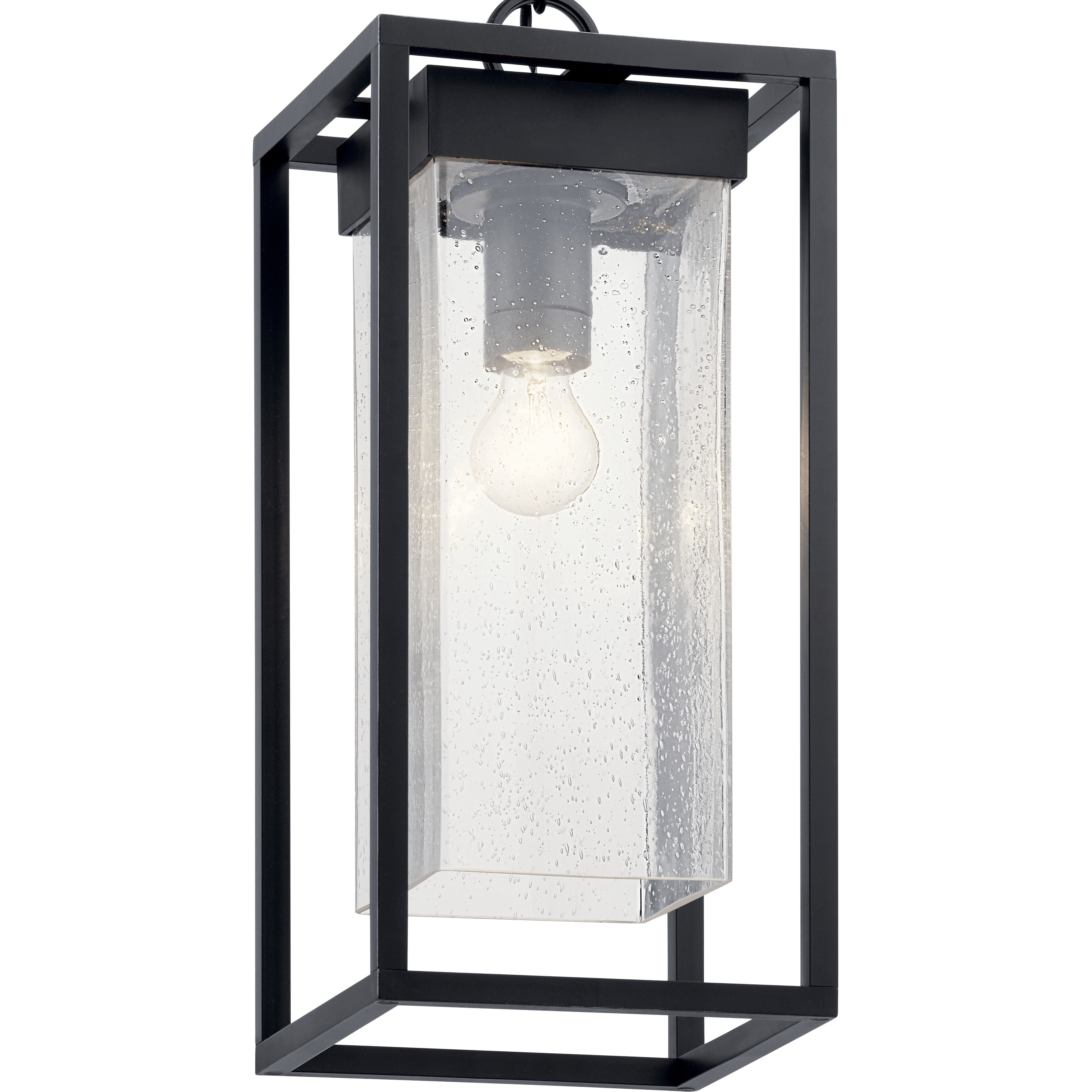 Mercer 1 Light 9 inch Black with Silver Highlights Outdoor Hanging Pendant