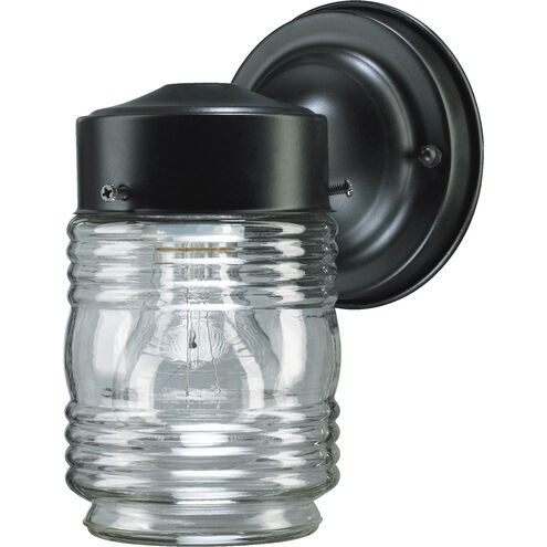 Jelly Jar 1 Light 7.5 inch Gloss Black Outdoor Wall Lantern