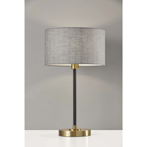 Bergen 24 inch 100.00 watt Black and Antique Brass Table Lamp Portable Light 