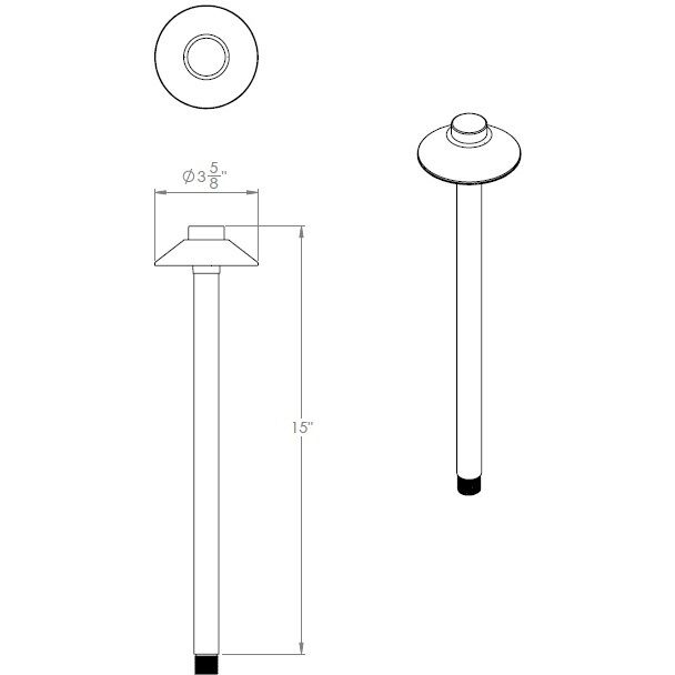 Interpath 12 2.50 watt Bronze Path Lighting in 2700K, Path and Area Light, WAC Landscape