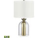 Park Plaza 21 inch 9.00 watt Clear with Gold Table Lamp Portable Light
