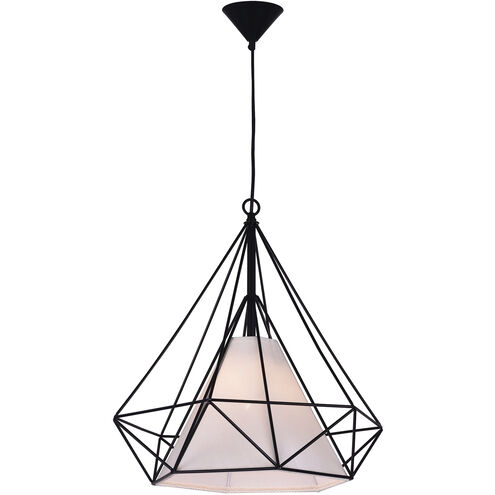 Diamond 1 Light 20 inch Black Down Pendant Ceiling Light