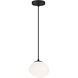 Melotte 1 Light 7.5 inch Black Chandelier Ceiling Light in Black and Opal Glass