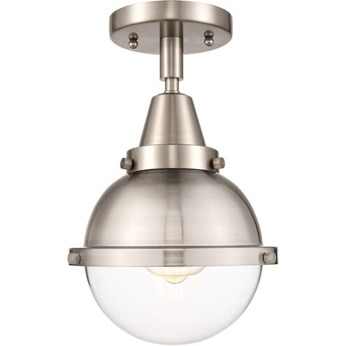 Franklin Restoration Hampden LED 7.25 inch Brushed Satin Nickel Flush Mount Ceiling Light in Clear Glass