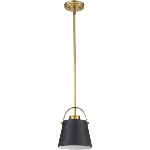 Z-Studio 1 Light 8 inch Matte Black/Heritage Brass Pendant Ceiling Light