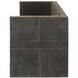 Donovan Slate Grey Suede and Antique Brass Settee