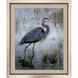 Heron at Guard I Blue and Green and Brown Framed Art