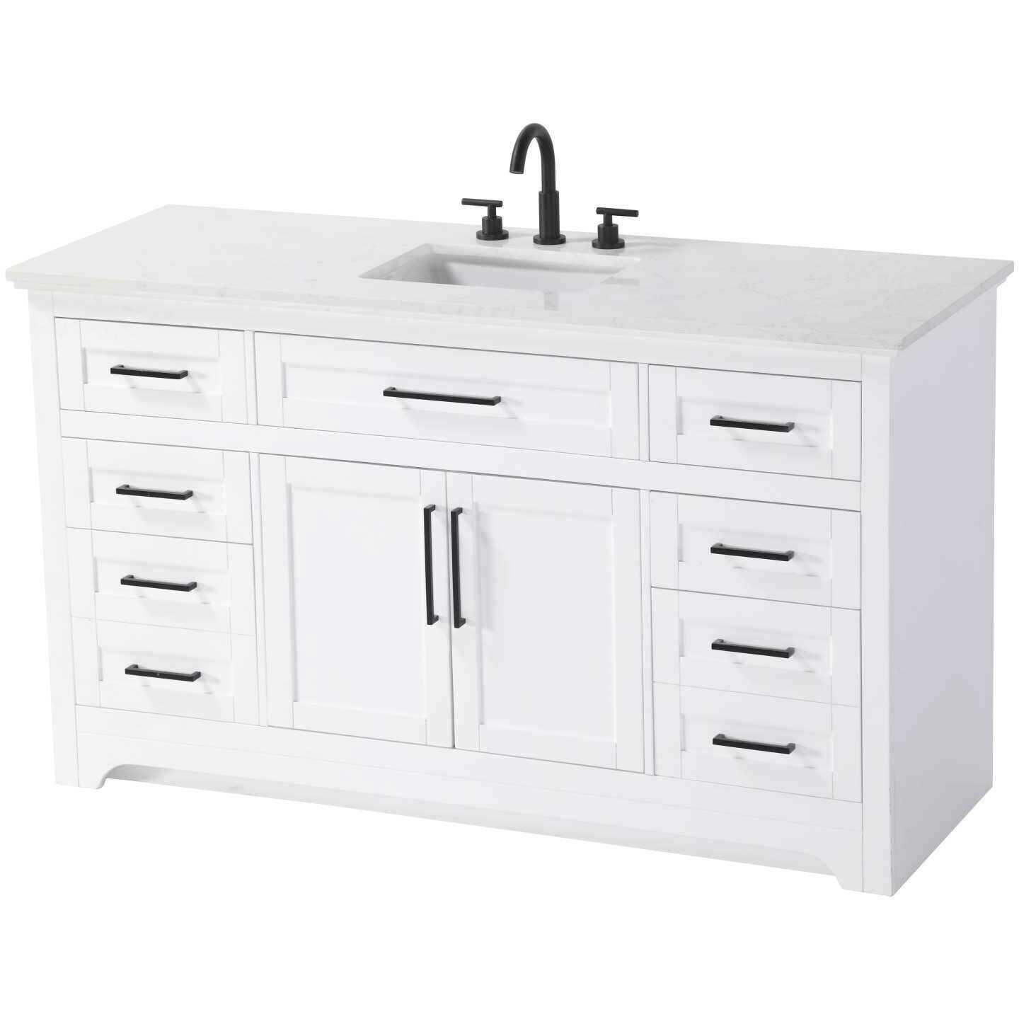 Remington 60 X 35 inch White Bathroom Vanity Cabinet