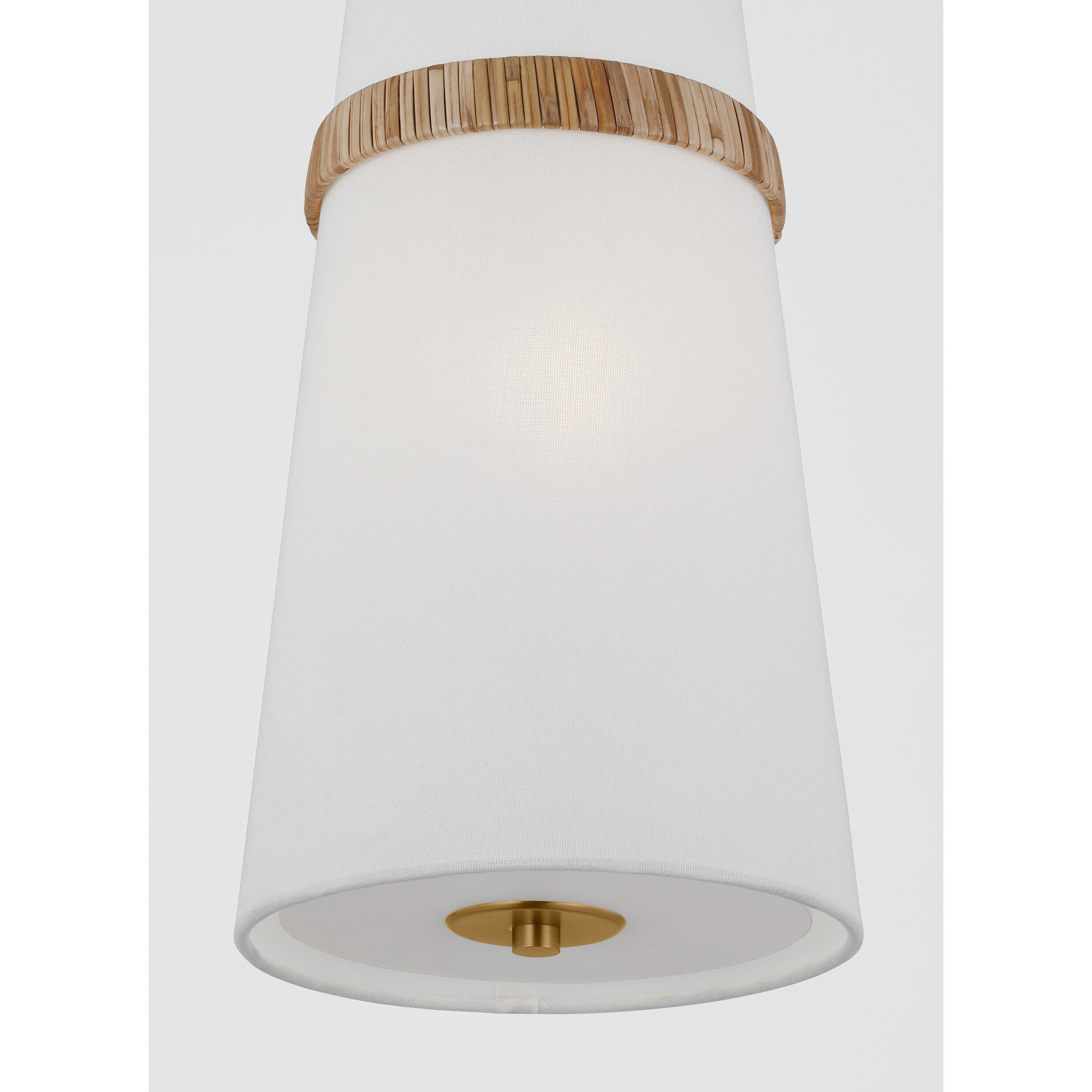 AH by Alexa Hampton Cordtlandt 1 Light 8.13 inch Burnished Brass with Rattan Pendant Ceiling Light