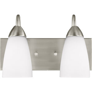 Seville 2 Light 13.5 inch Brushed Nickel Wall Bath Fixture Wall Light