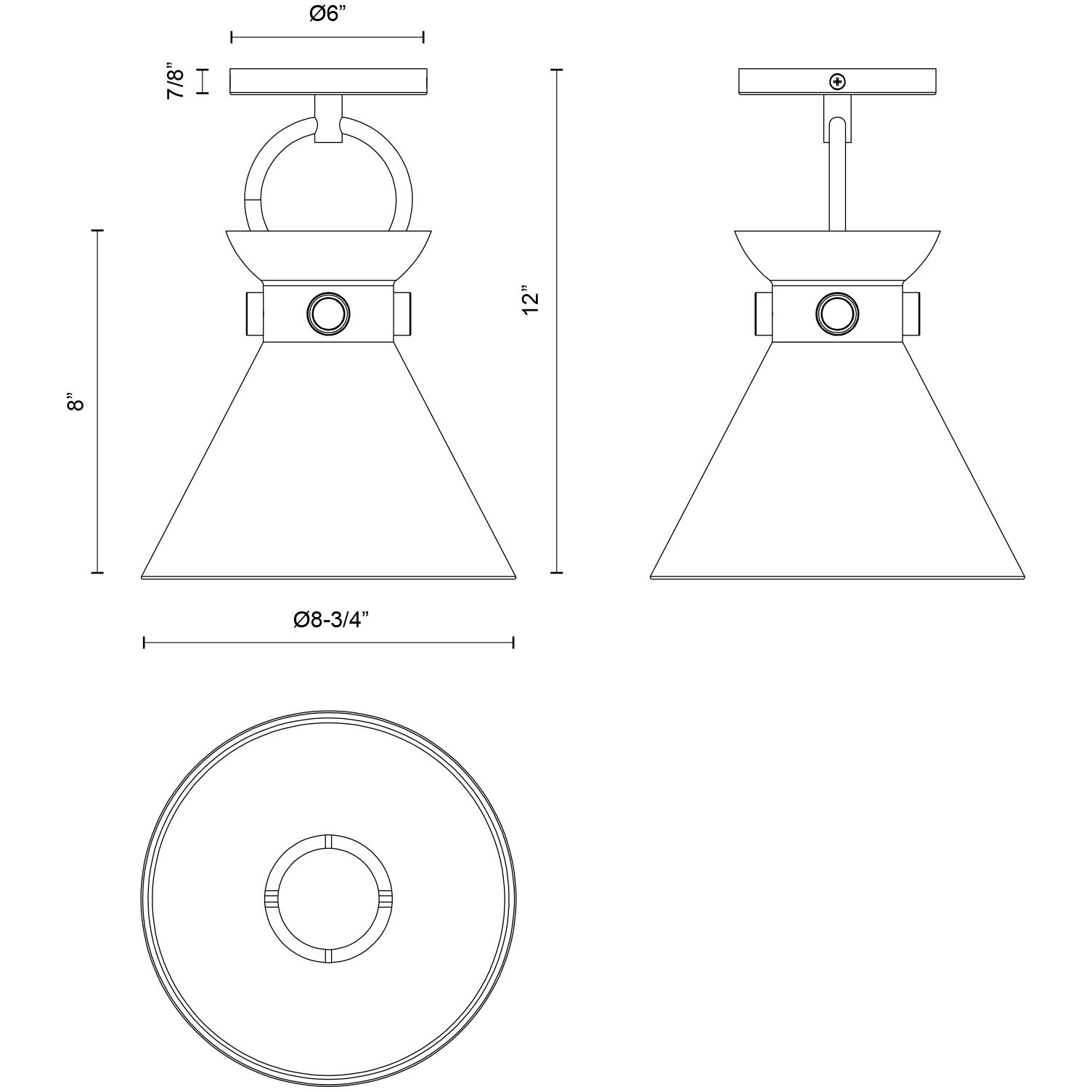 Alora Mood Emerson 1 Light 8.75 inch Aged Gold and Matte Black Semi-Flush Mount Ceiling Light