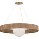 Windsor Smith Arena LED 53 inch Hand-Rubbed Antique Brass and Natural Oak Ring and Globe Chandelier Ceiling Light