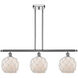 Ballston Farmhouse Rope Island Light Ceiling Light in Polished Chrome, White Glass with White Rope, Ballston