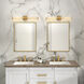 Positano LED 29 inch Satin Brass Bathroom Vanity Wall Light in Clear Ribbed