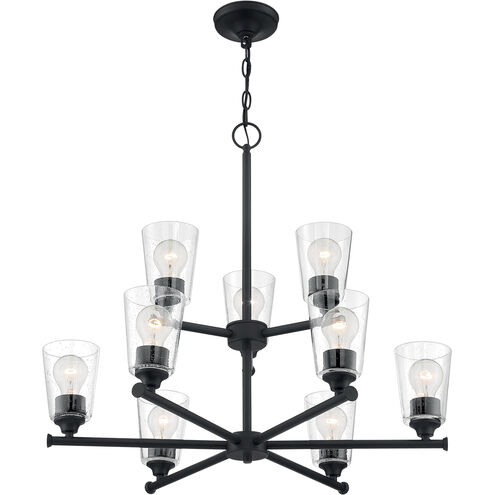 Bransel 9 Light 28 inch Matte Black Chandelier Ceiling Light