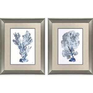 Shibori Coral Blue Framed Art