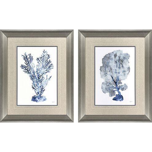 Shibori Coral Blue Framed Art