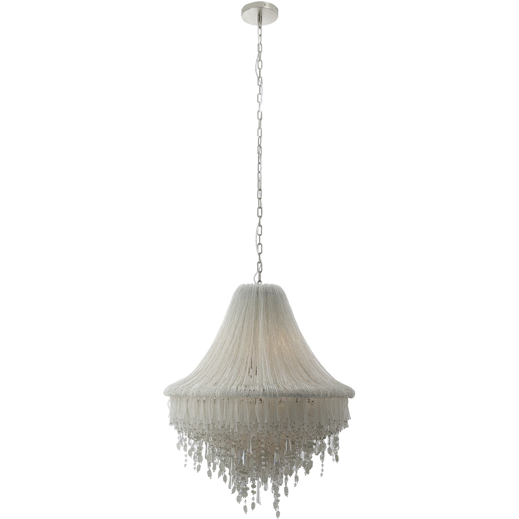 Crystal Reign 7 Light 29.3 inch Nickel Pendant Ceiling Light