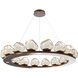 Luna LED Burnished Bronze Multi-Pendant Ceiling Light in 3000K LED, Floret Inner - Amber Outer