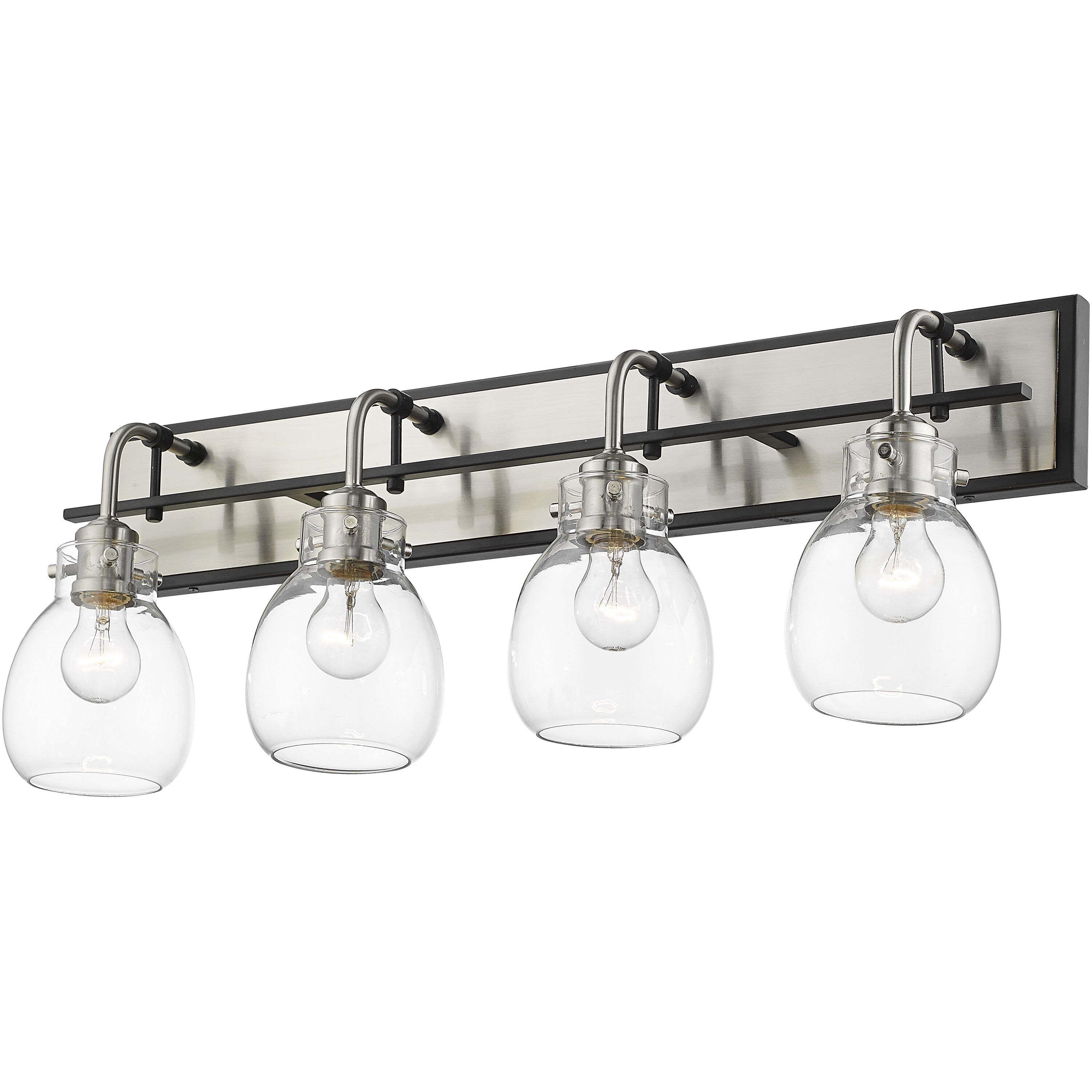 Kraken 4 Light 30 inch Matte Black and Brushed Nickel Vanity Wall Light