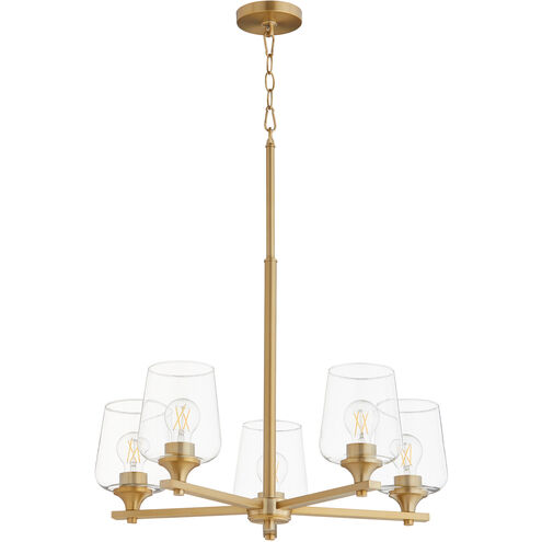 Veno 5 Light 26 inch Aged Brass Chandelier Ceiling Light