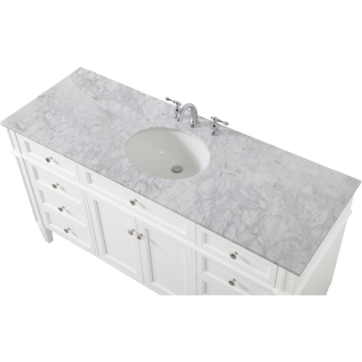 Park Avenue 60 X 22 X 35 inch White Vanity Sink Set