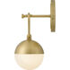 Bowie 1 Light 7.75 inch Lacquered Brass Bath Sconce Wall Light
