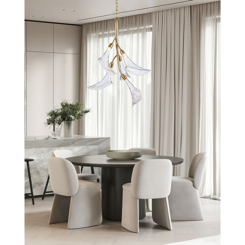 Calla LED 23.5 inch Natural Brass Chandelier Ceiling Light, Converts to Semi Flush