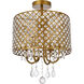 Elise 4 Light 14 inch Brass Flush Mount Ceiling Light