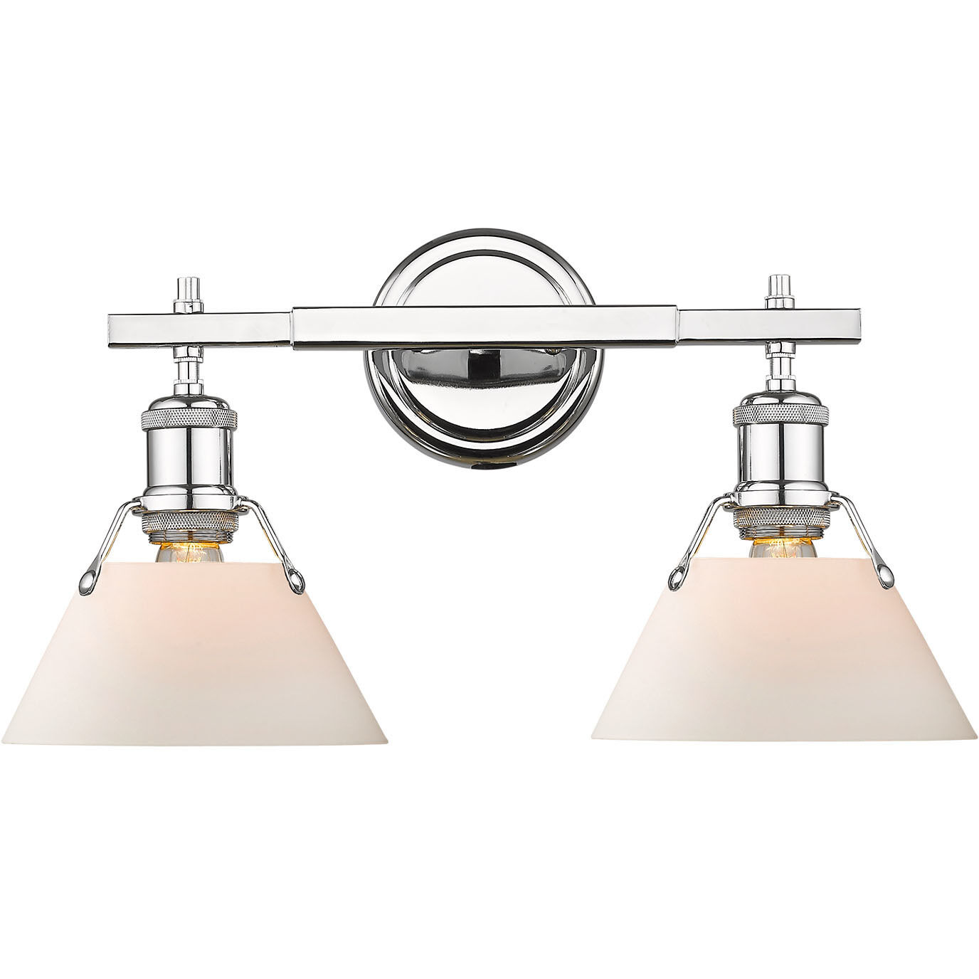 Yep Orwell Vanity Wall Light in Chrome, Opal Glass