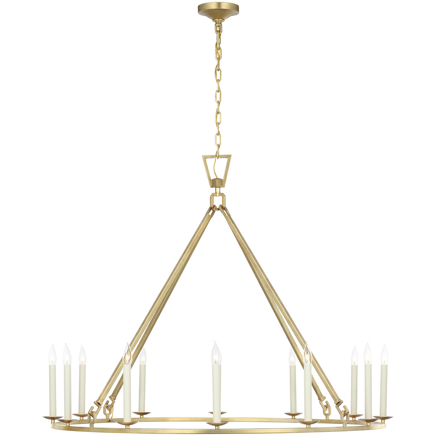 Chapman & Myers Darlana Ring 12 Light 50 inch Gild Single Ring Chandelier Ceiling Light, Extra Large