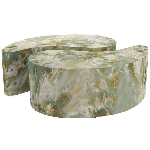 Adeline 38 X 14 inch Jade Faux Marble Coffee Tables, Set of 2