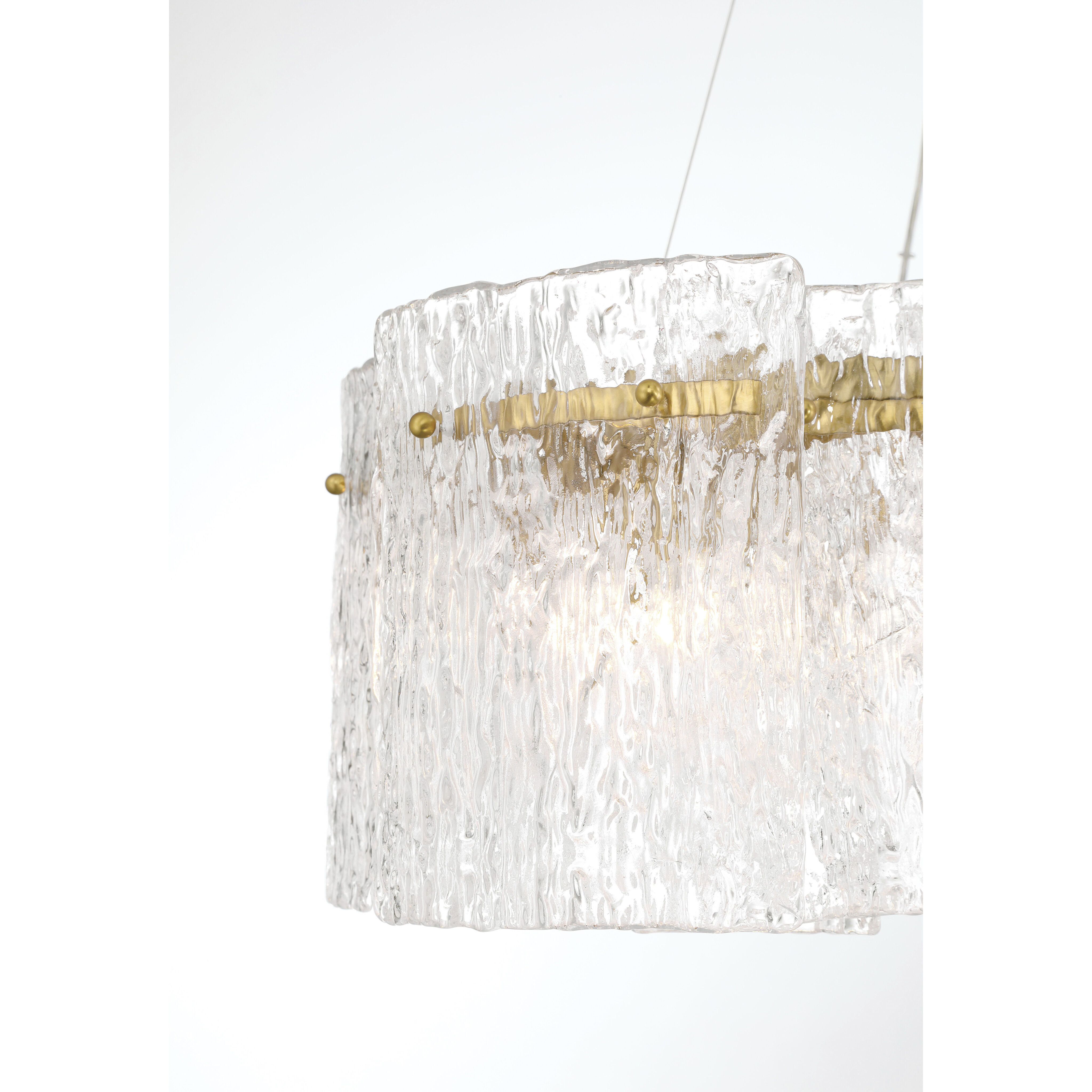 Brookstreet 8 Light 27.5 inch Legacy Brass Pendant Ceiling Light in Clear Handmade Glass