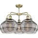 Ballston Rochester 5 Light 28 inch Antique Brass Stem Hung Chandelier Ceiling Light