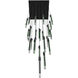 Alpine LED 36 inch Black Jade Glass Multi Port Pendant Ceiling Light