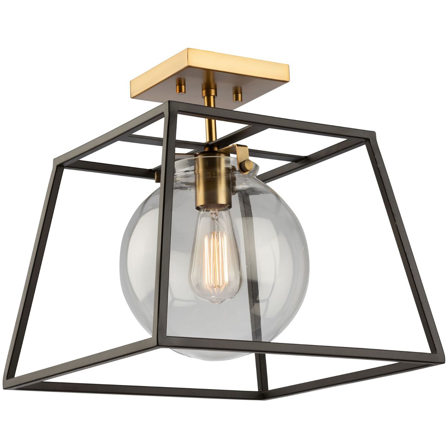 Bridgetown LED 13 inch Black and Harvest Brass Pendant Ceiling Light