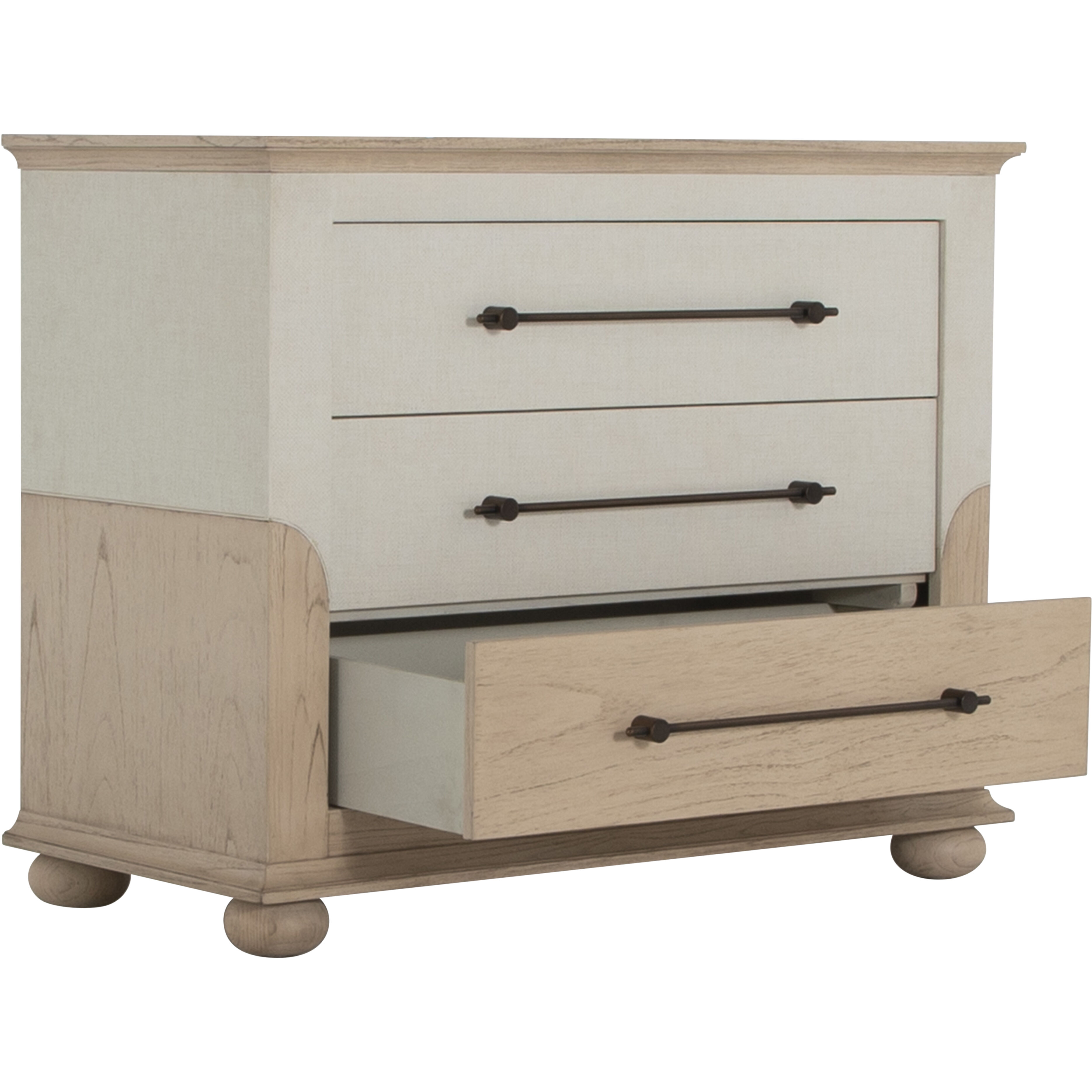 Crestine Antique Bronze / White Raffia Chest