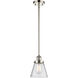 Ballston Small Cone LED 6 inch Polished Nickel Pendant Ceiling Light in Seedy Glass