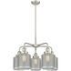 Edison 5 Light 24 inch Satin Nickel Chandelier Ceiling Light