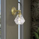 Brussels 1 Light 7 inch Natural Brass Crystal Single Sconce Wall Light