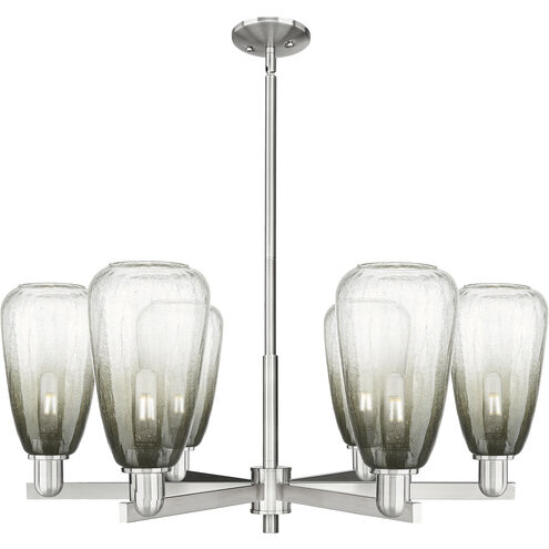 Brookhaven Almond 6 Light 23.88 inch Satin Nickel Chandelier Ceiling Light in Slate Glass