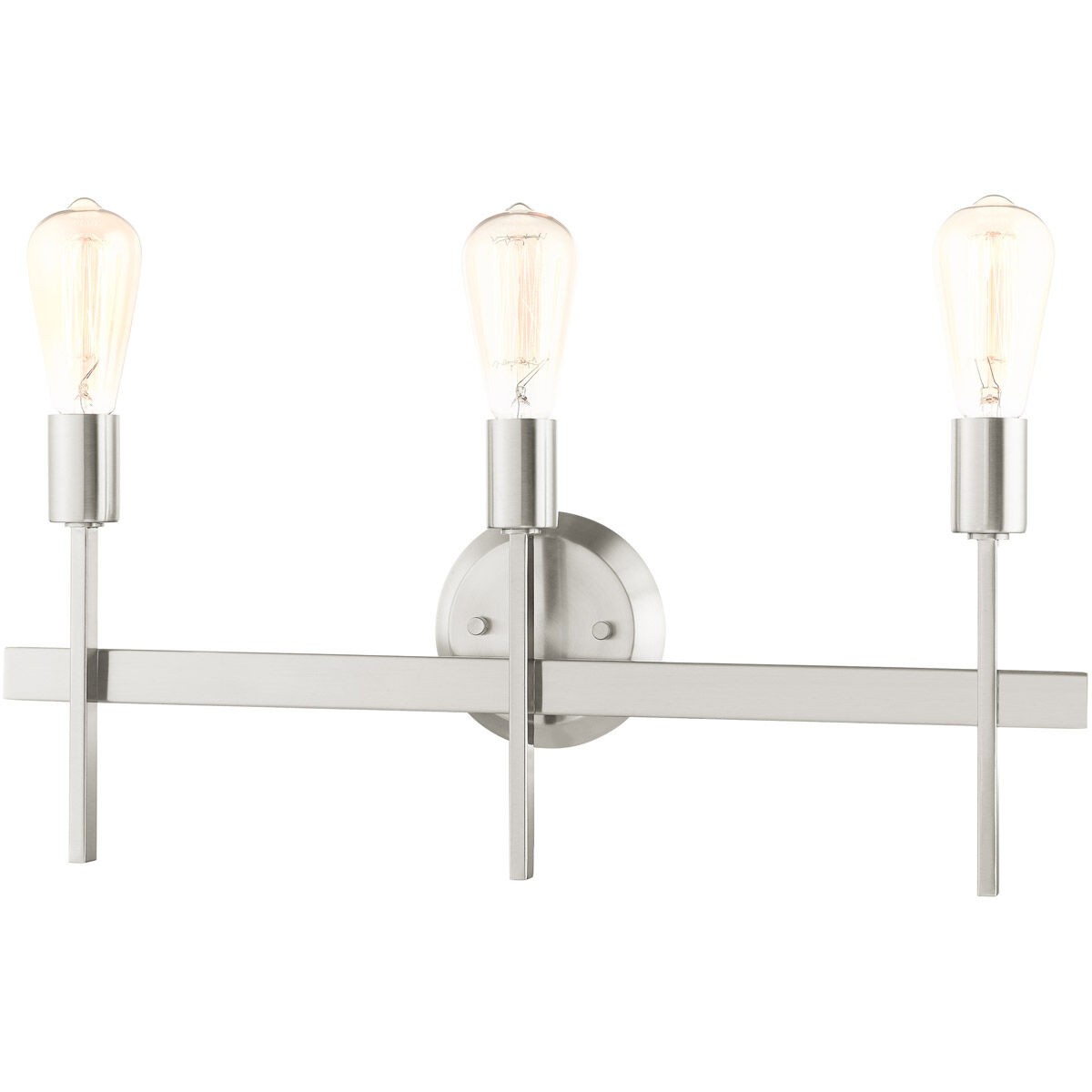Prague 3 Light 23.5 inch Brushed Nickel Vanity Sconce Wall Light