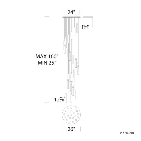 Minx 21 Light 26 inch Aged Brass Multi-Light Pendant Ceiling Light