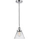 Franklin Restoration Large Cone 1 Light 8 inch Polished Chrome Mini Pendant Ceiling Light in Clear Glass
